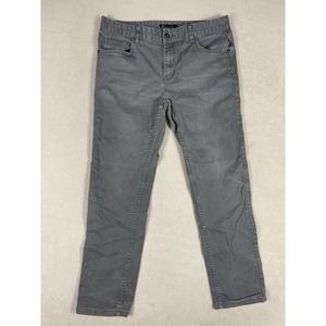 Globe Mens 34 Pants Slim Fit Mid Rise‎ Stretch Faded Gray Zipper Fly Pockets